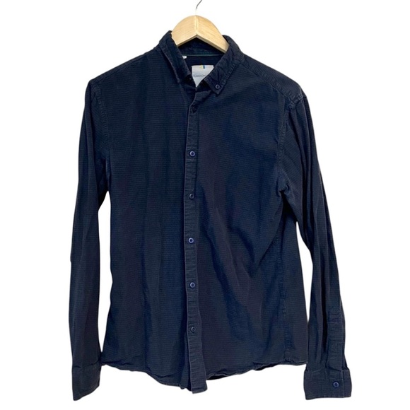 Larsson & Co Other - LARSSON & CO Men's Navy Button-Up Long Sleeve Shirt MEDIUM Cotton Stripes